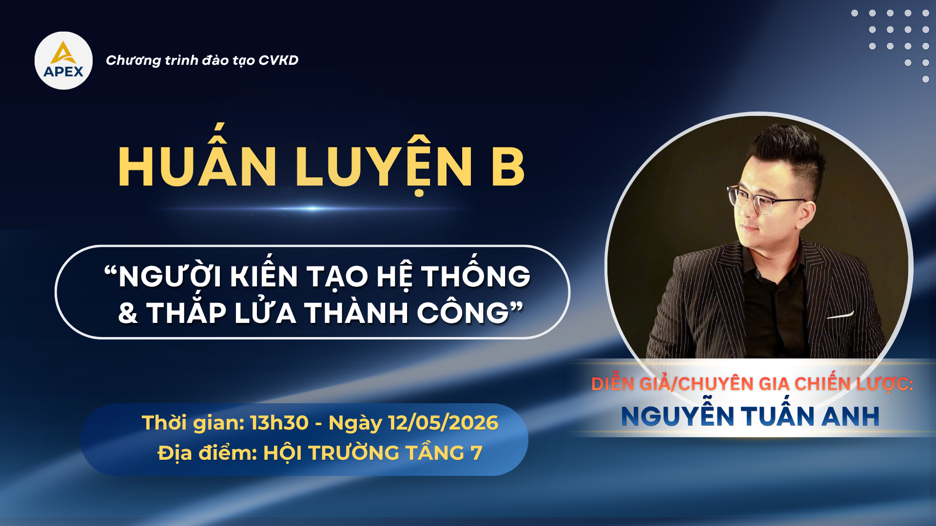 CHƯƠNG TRÌNH ĐÀO TẠO HUẤN LUYỆN B TẠI APEX